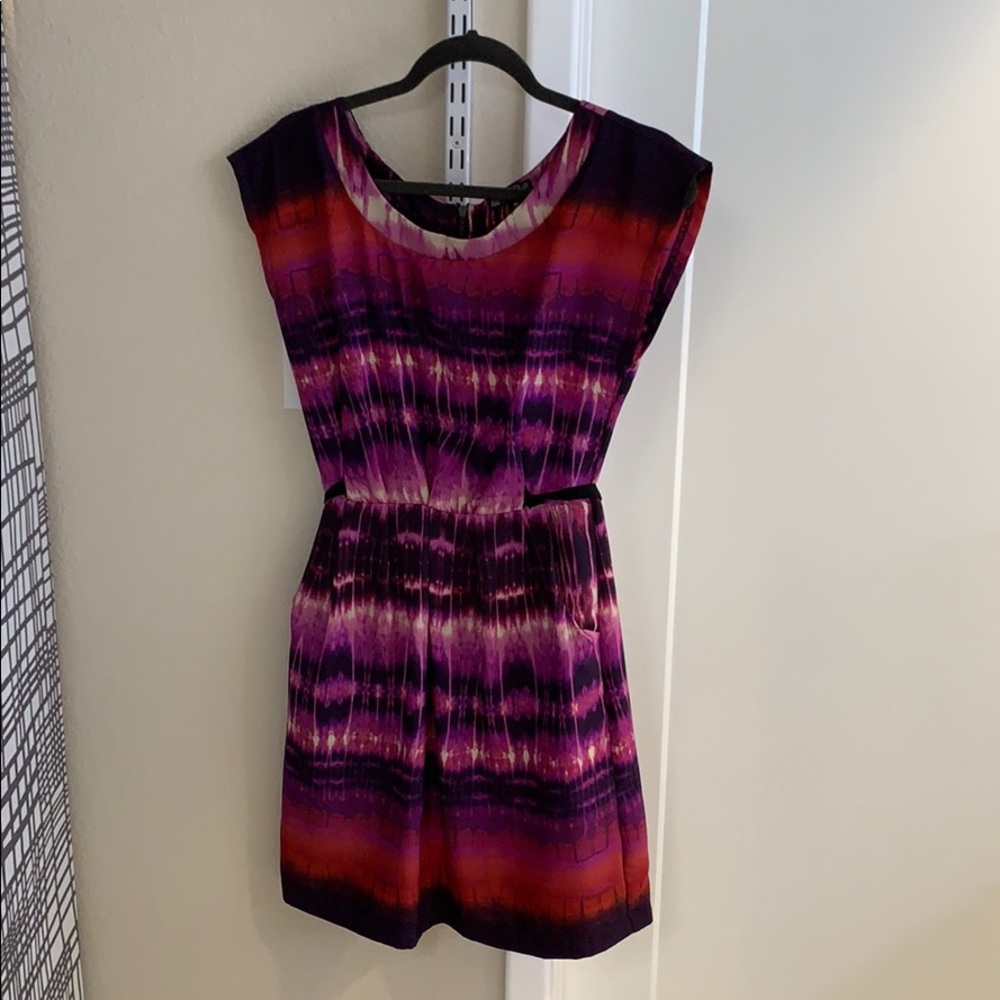 Pink and purple tye dye dress with pockets
